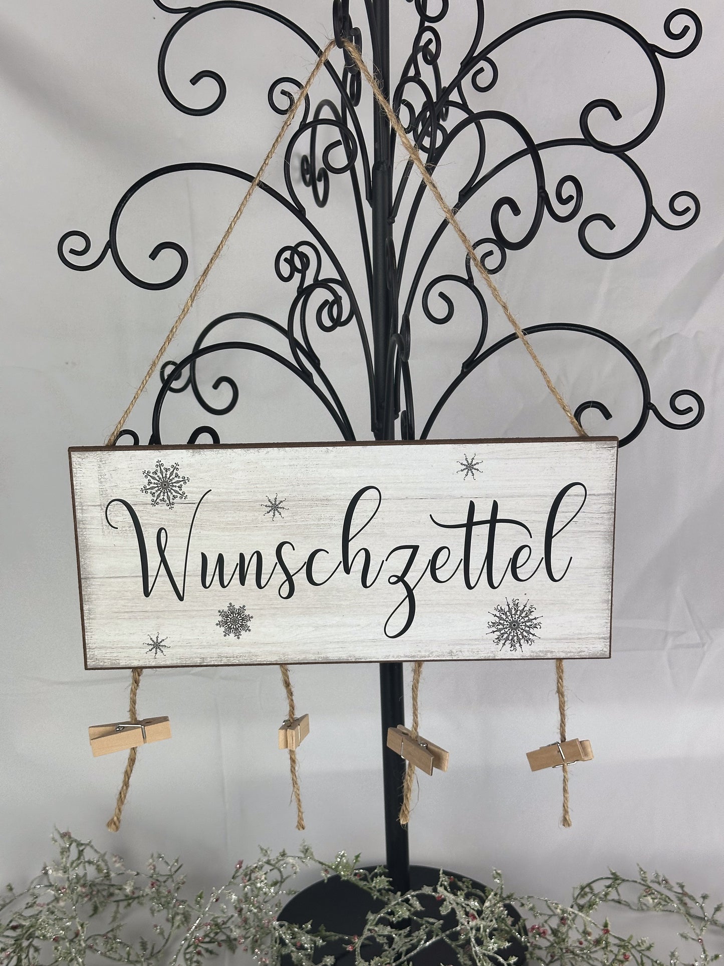 SCHILD WUNSCHZETTEL MIT KLAMMERN