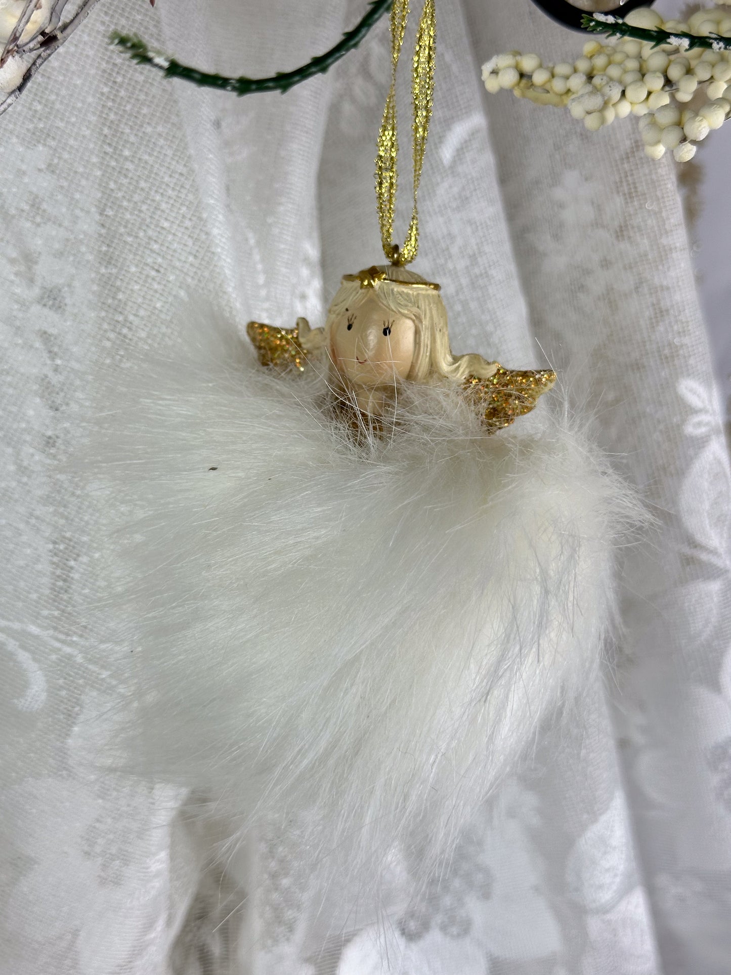 BAUMSCHMUCK PLÜSCHENGEL GOLD