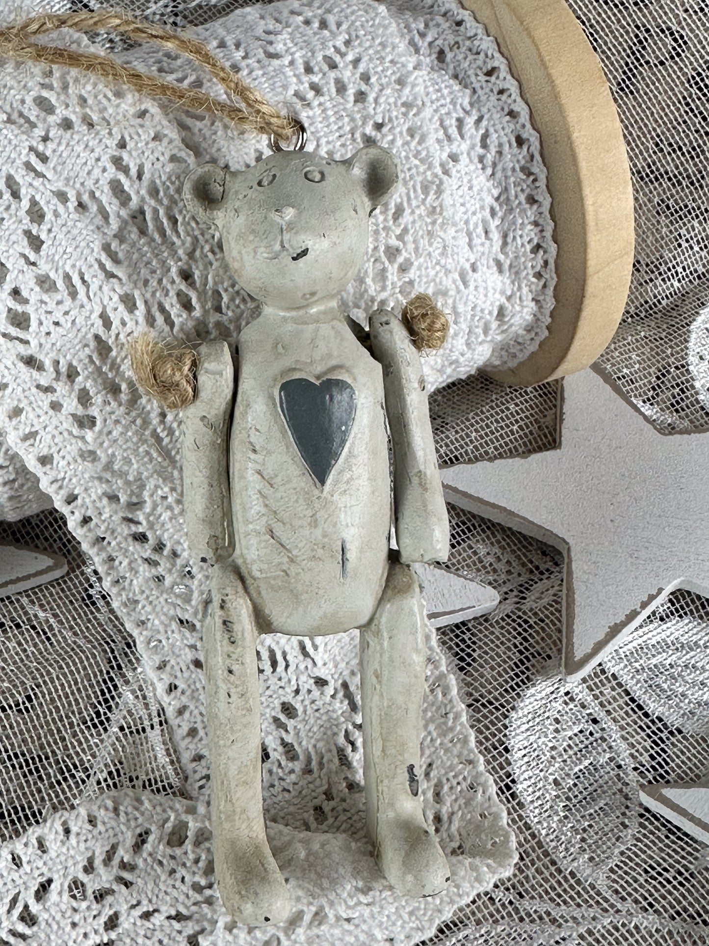 BAUMSCHMUCK TEDDYBÄR GRAU