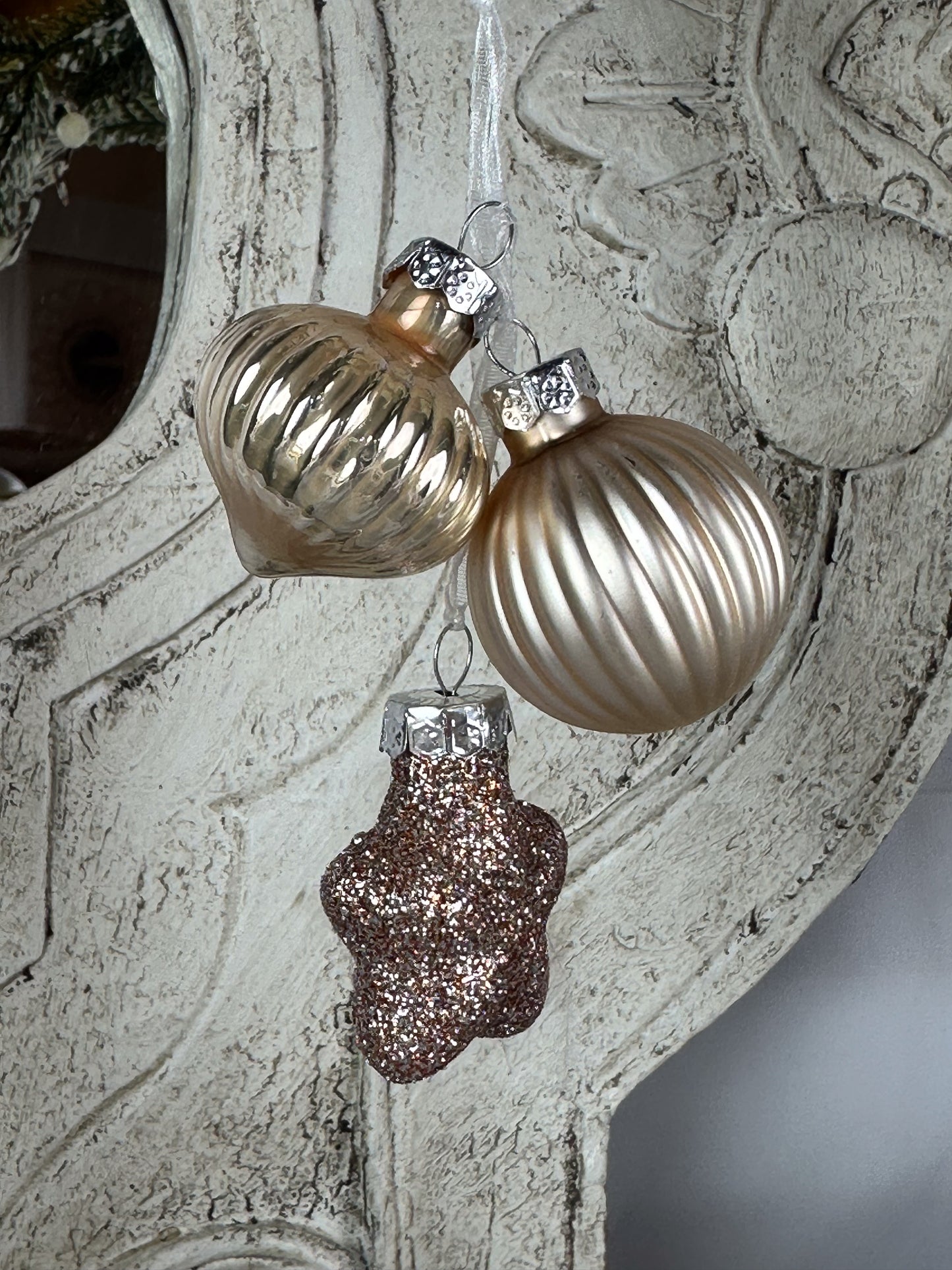 3er SET MINI BAUMKUGEL ROSA