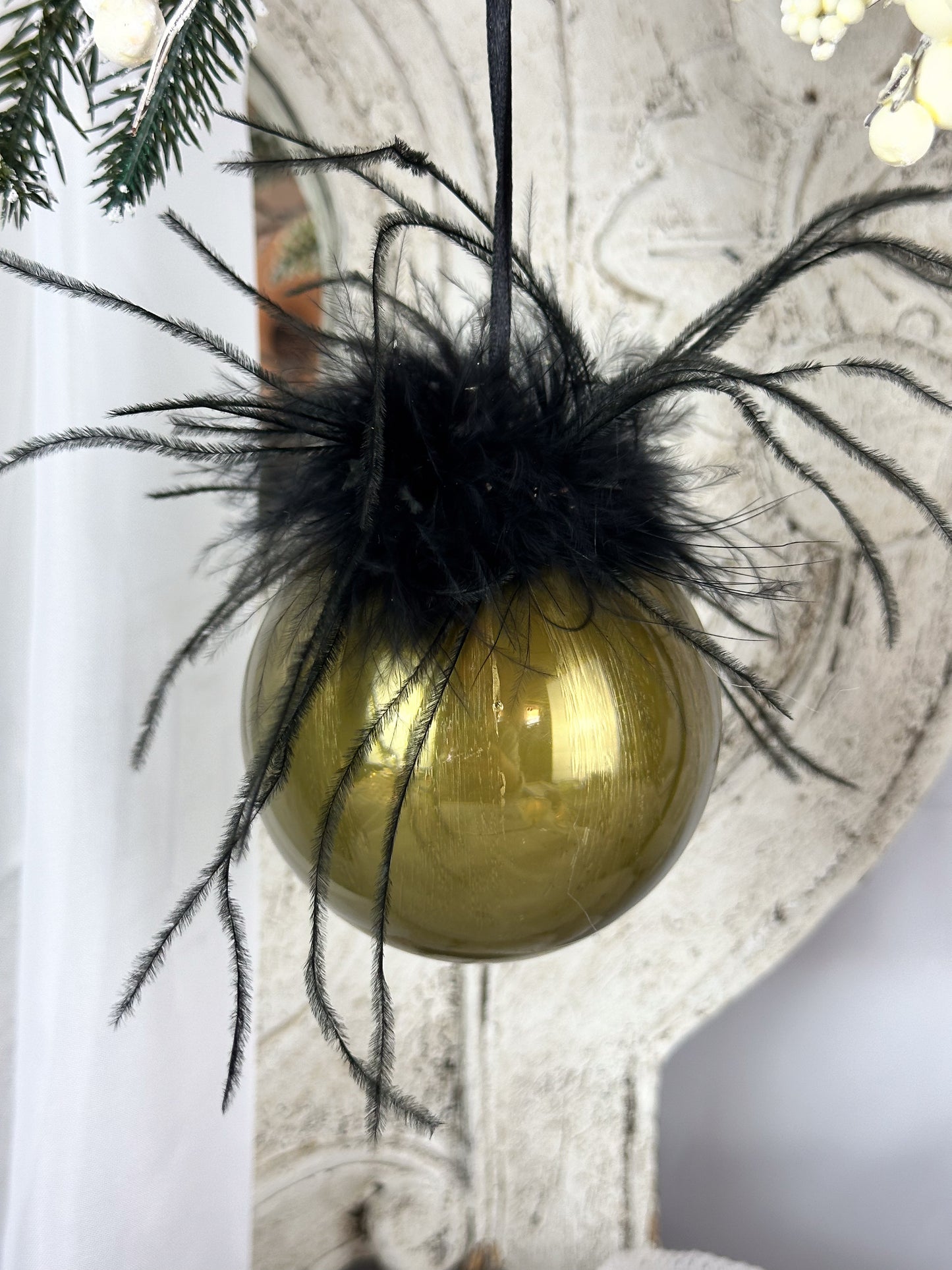 B-WARE BAUMKUGEL MIT FEDERN GRÜN