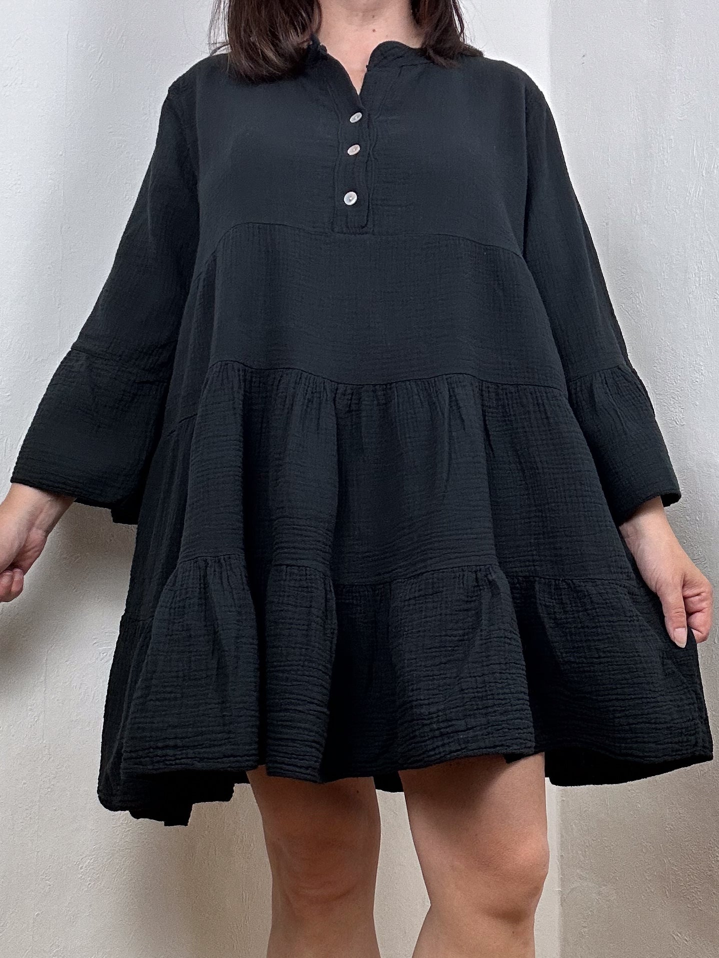 MUSSELIN TUNIKA KLEID ELSA SCHWARZ