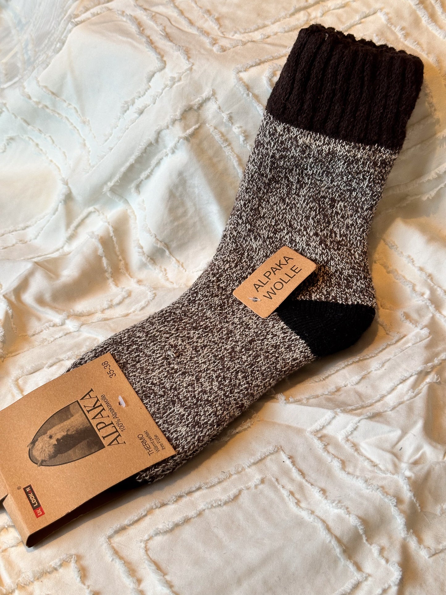 ALPAKA SOCKEN dick Uni zweifarbig Damen & Herren