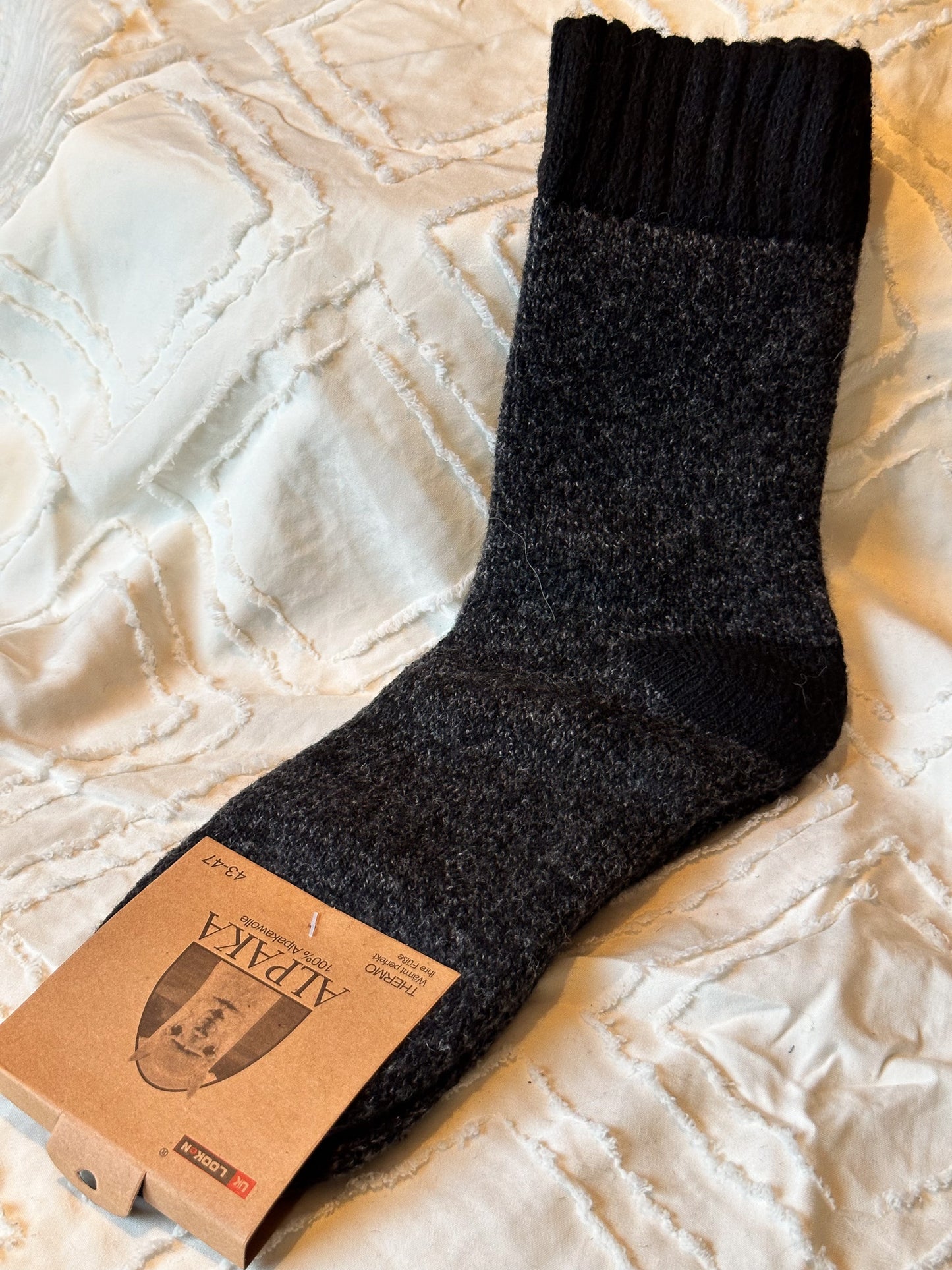 ALPAKA SOCKEN dick Uni zweifarbig Damen & Herren