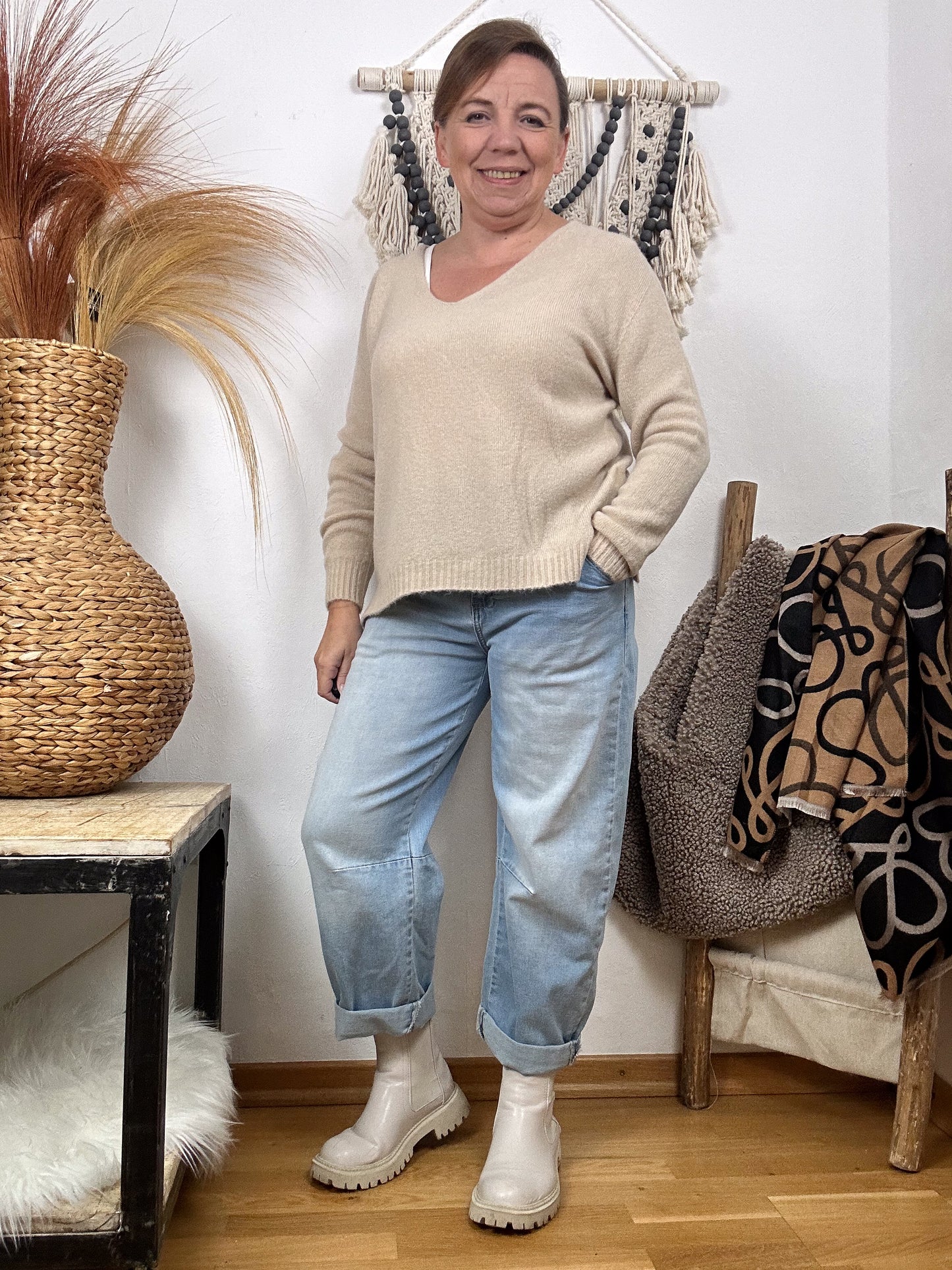 ALPAKA BASIC PULLOVER V-AUSSCHNITT
