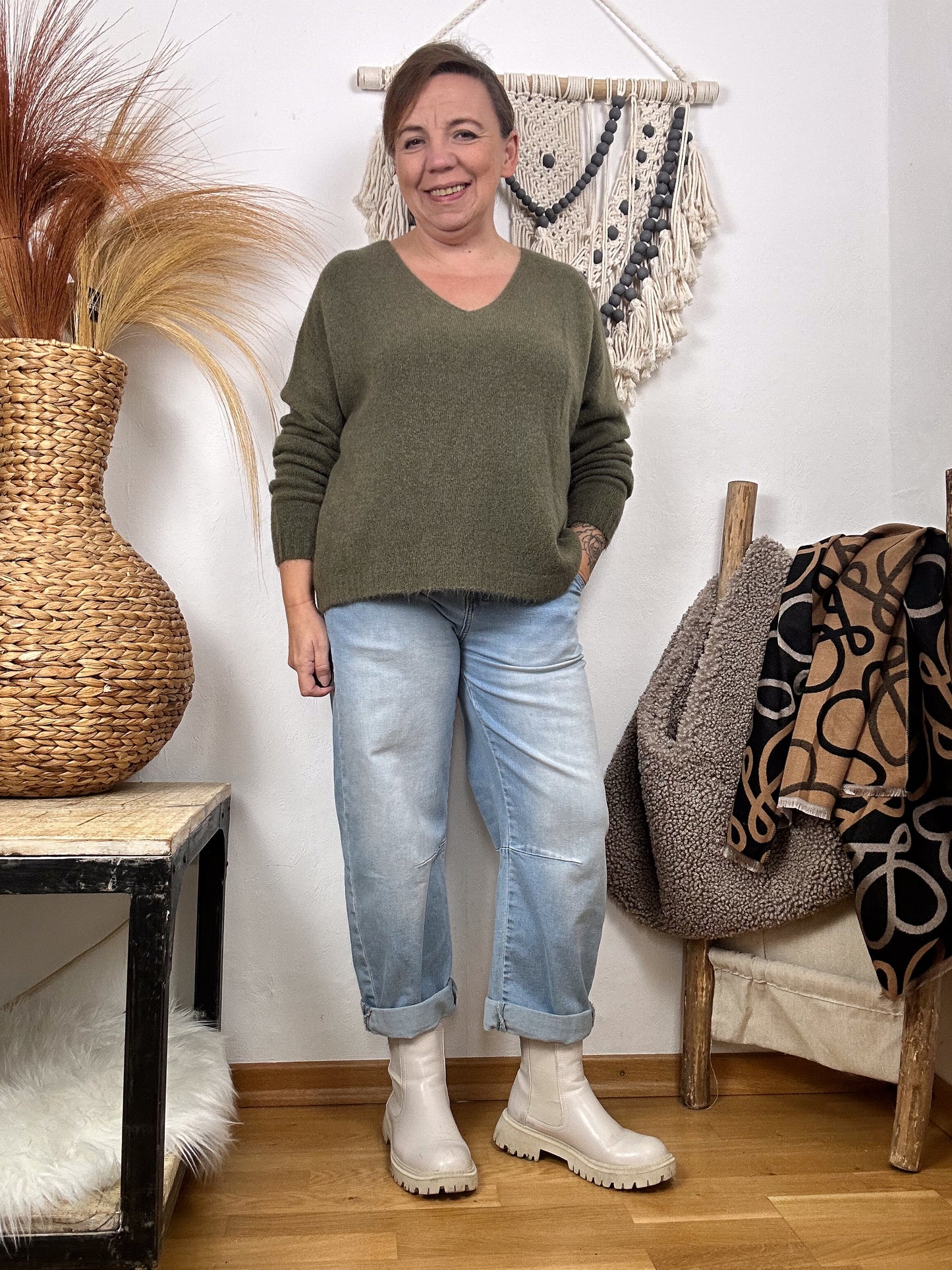 ALPAKA BASIC PULLOVER V-AUSSCHNITT