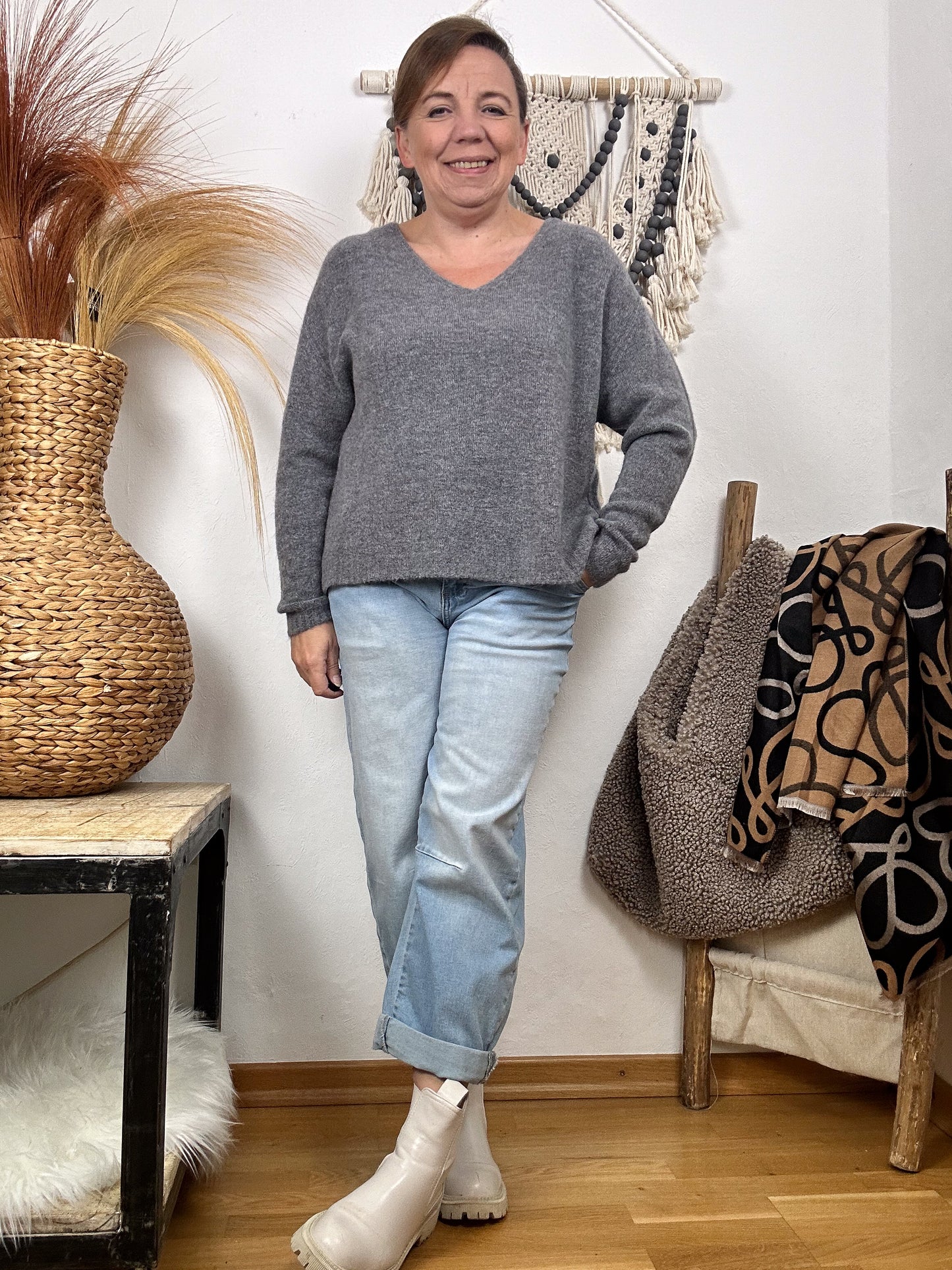 ALPAKA BASIC PULLOVER V-AUSSCHNITT