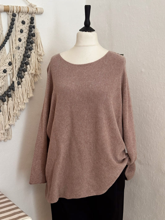 OVERSIZE BASIC PULLOVER TAUPE