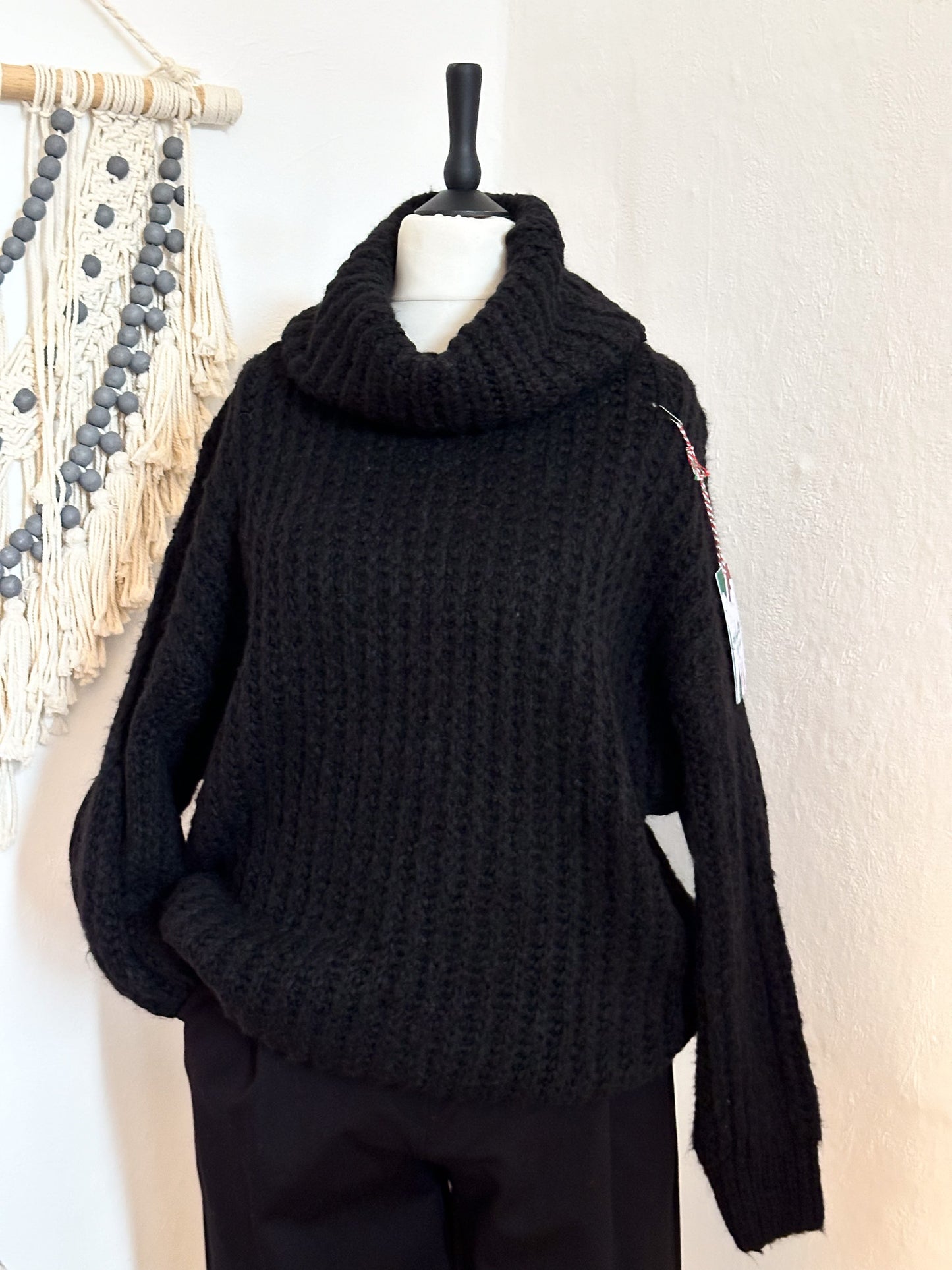 5People!S ROLLKRAGEN PULLOVER LAILA SCHWARZ