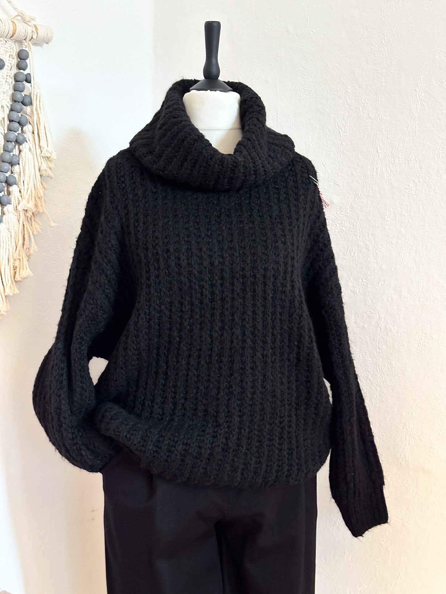 5People!S ROLLKRAGEN PULLOVER LAILA SCHWARZ