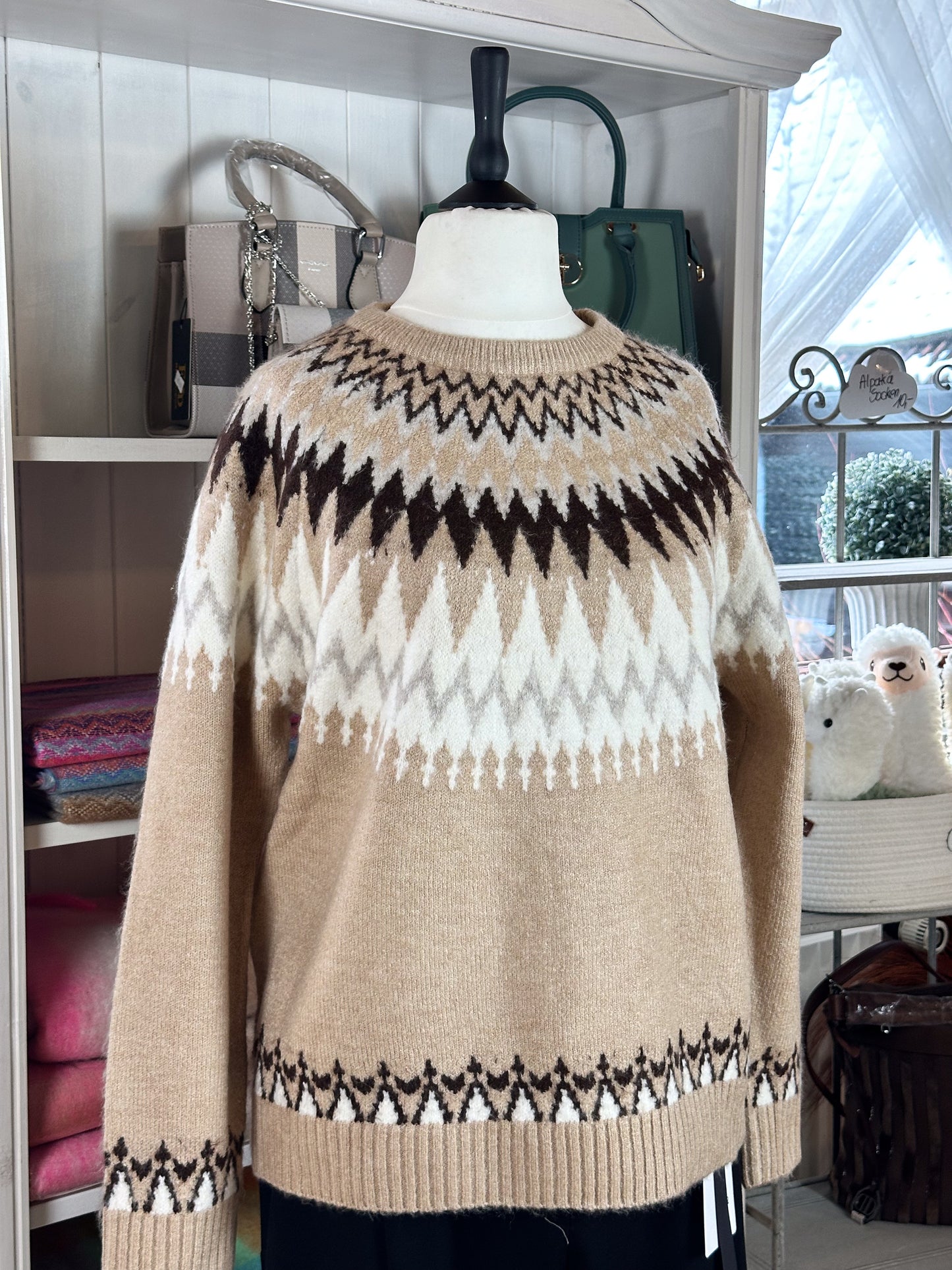 Pullover Norweger Beige