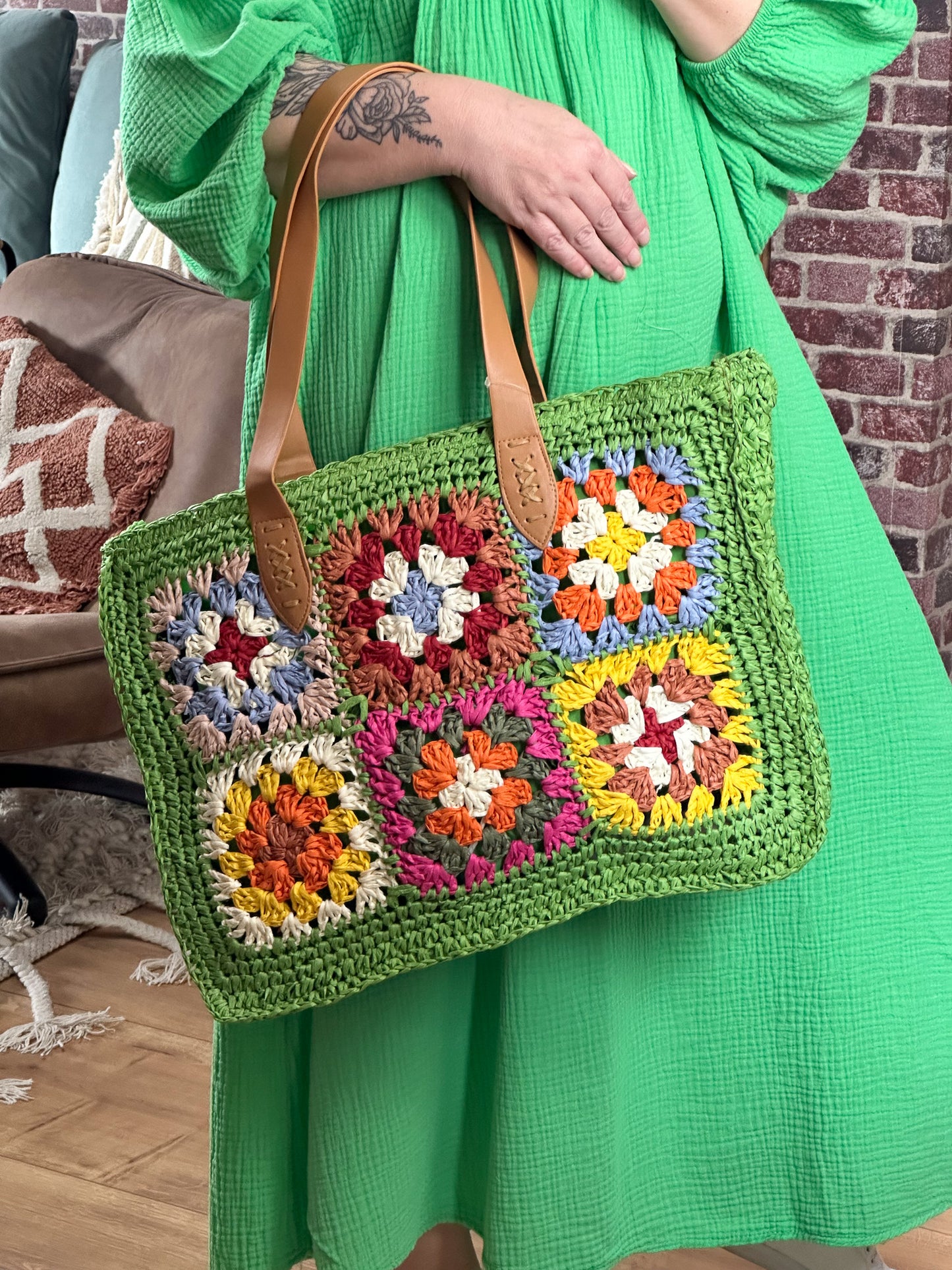 HÄKELTASCHE CROCHET GRÜN