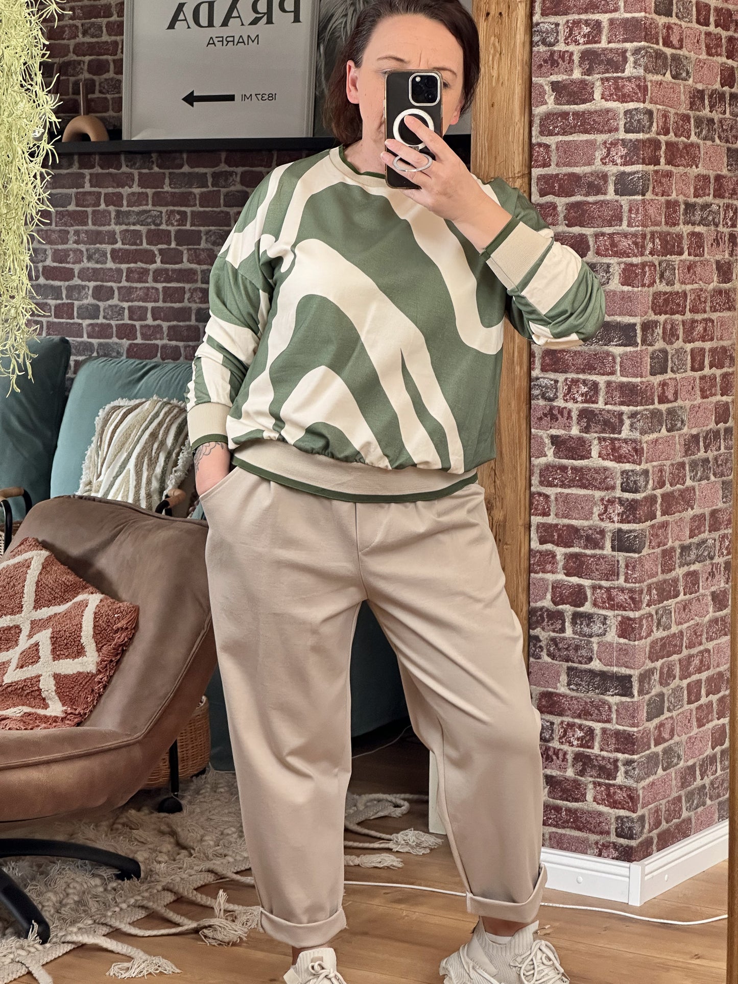 SHIRT WELLE OLIVGRÜN