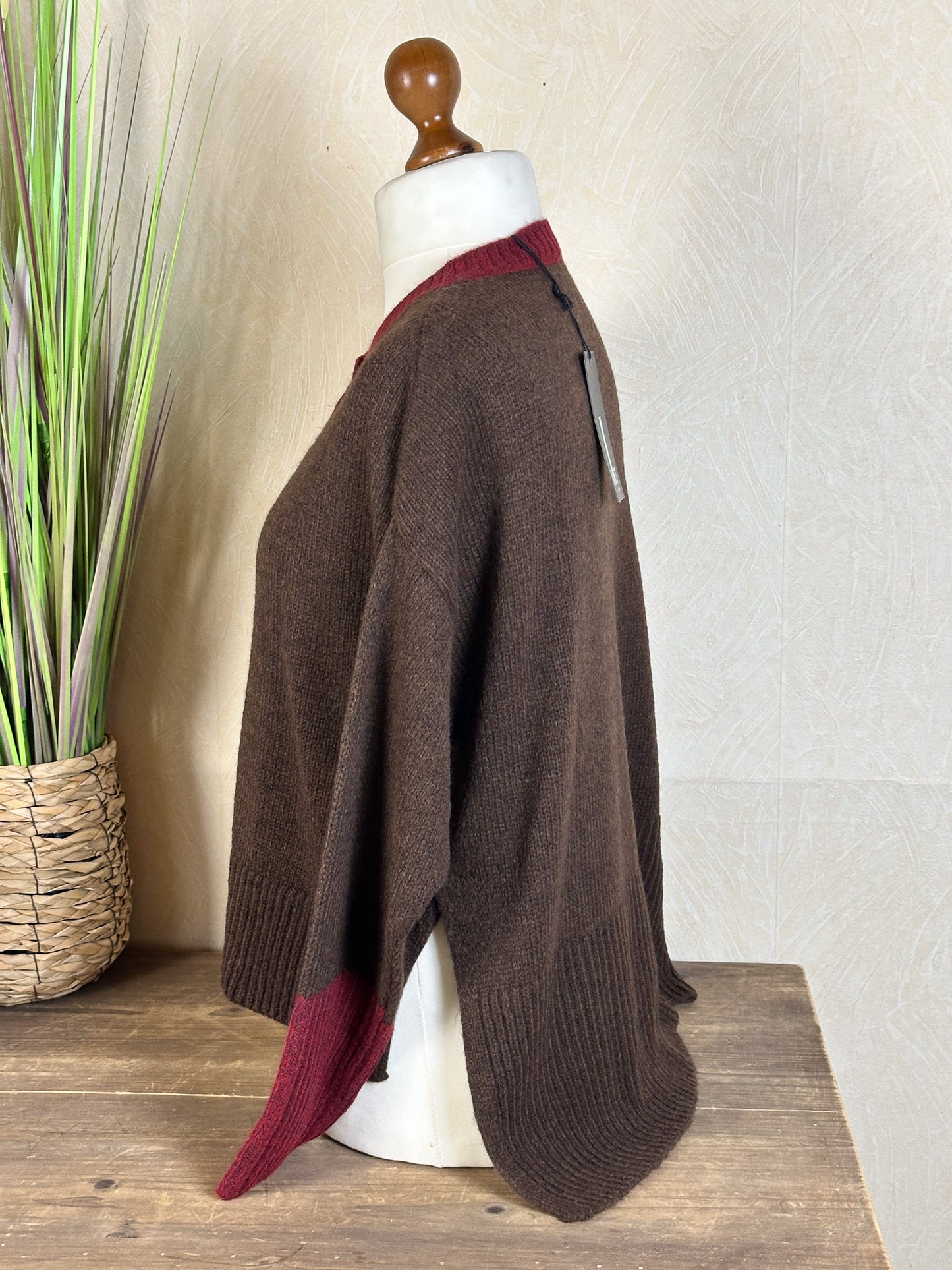 NUIT VOKUHILA CARDIGAN Braun - Weinrot