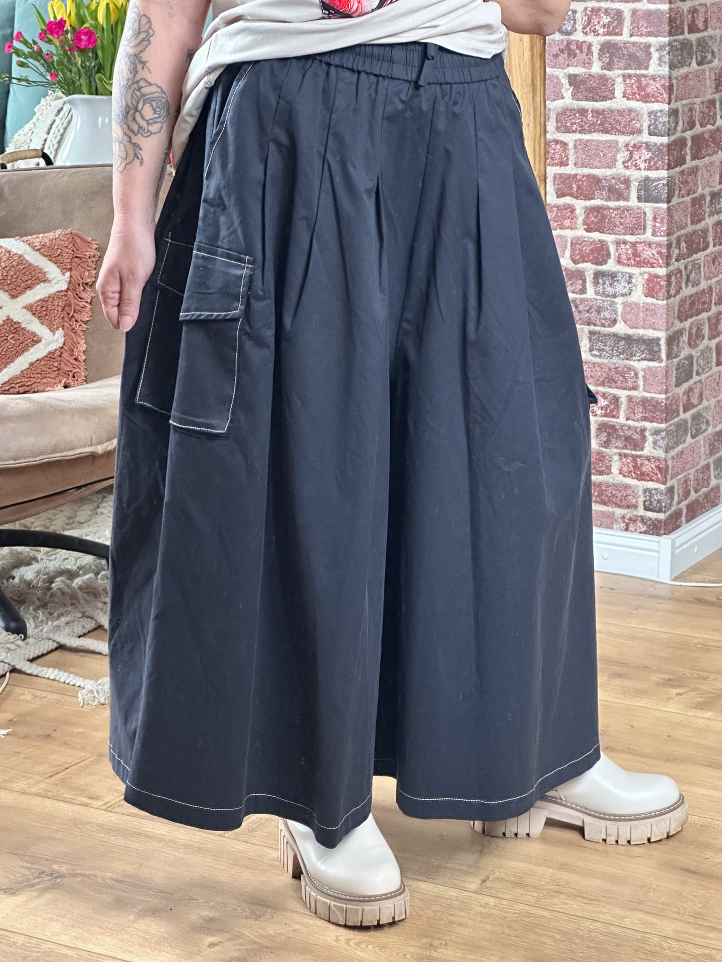 HOSE CARGO CULOTTE BLAU