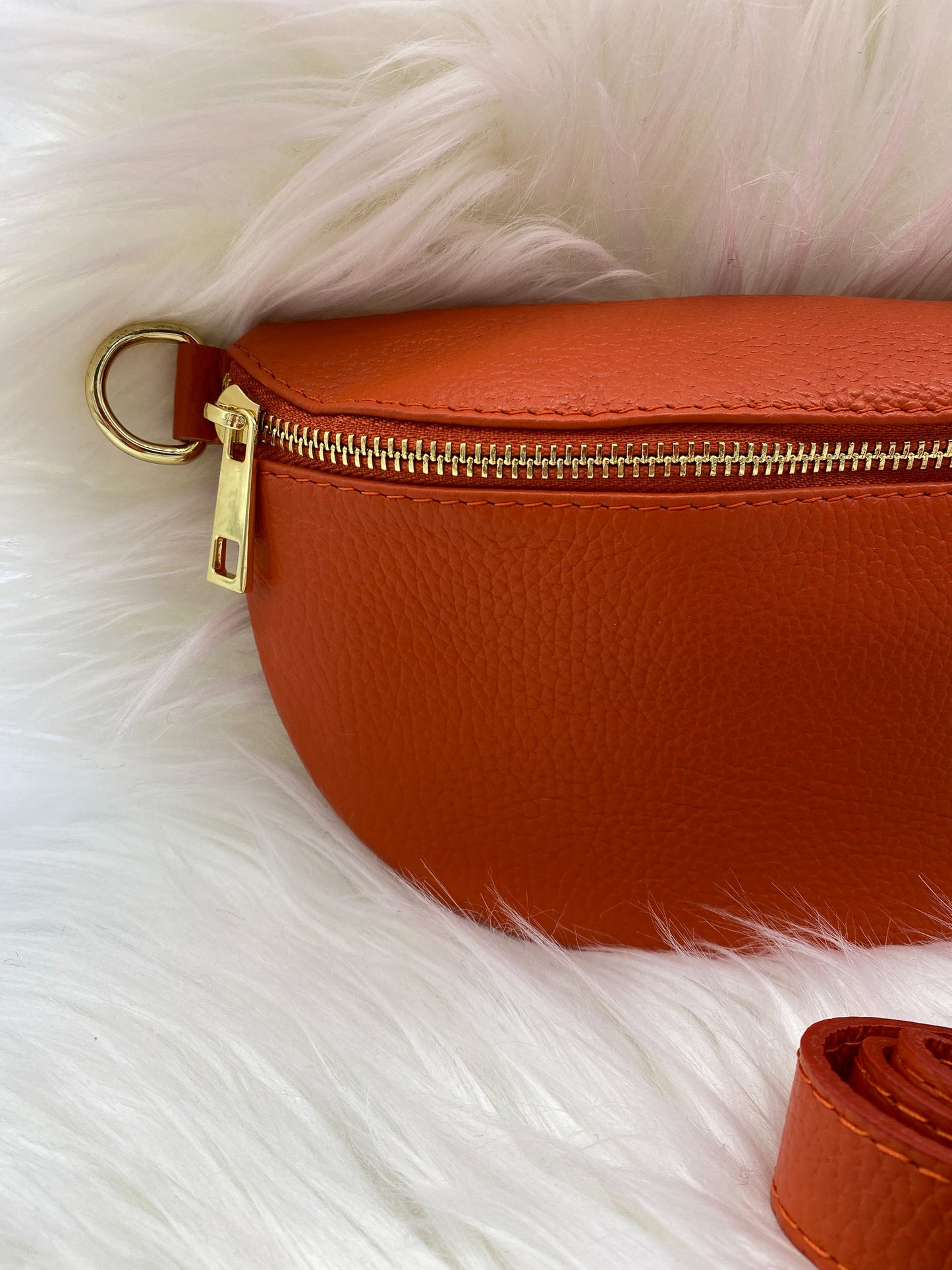 BORSE IN PELLE STANDARD LEDER BAUCHTASCHE ORANGE