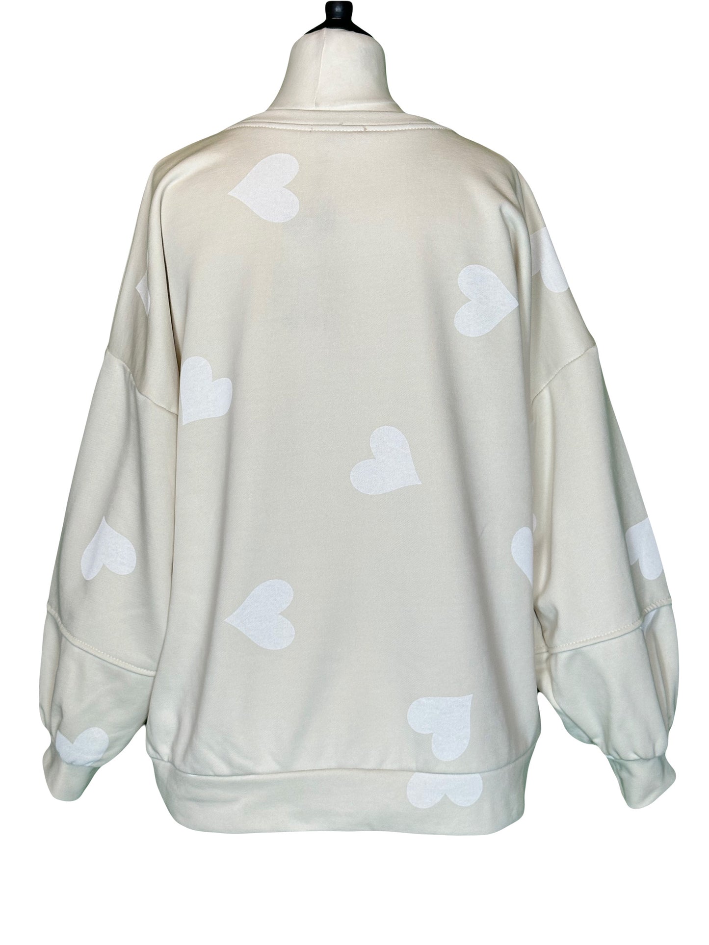 SWEATSHIRT HERZEN BEIGE