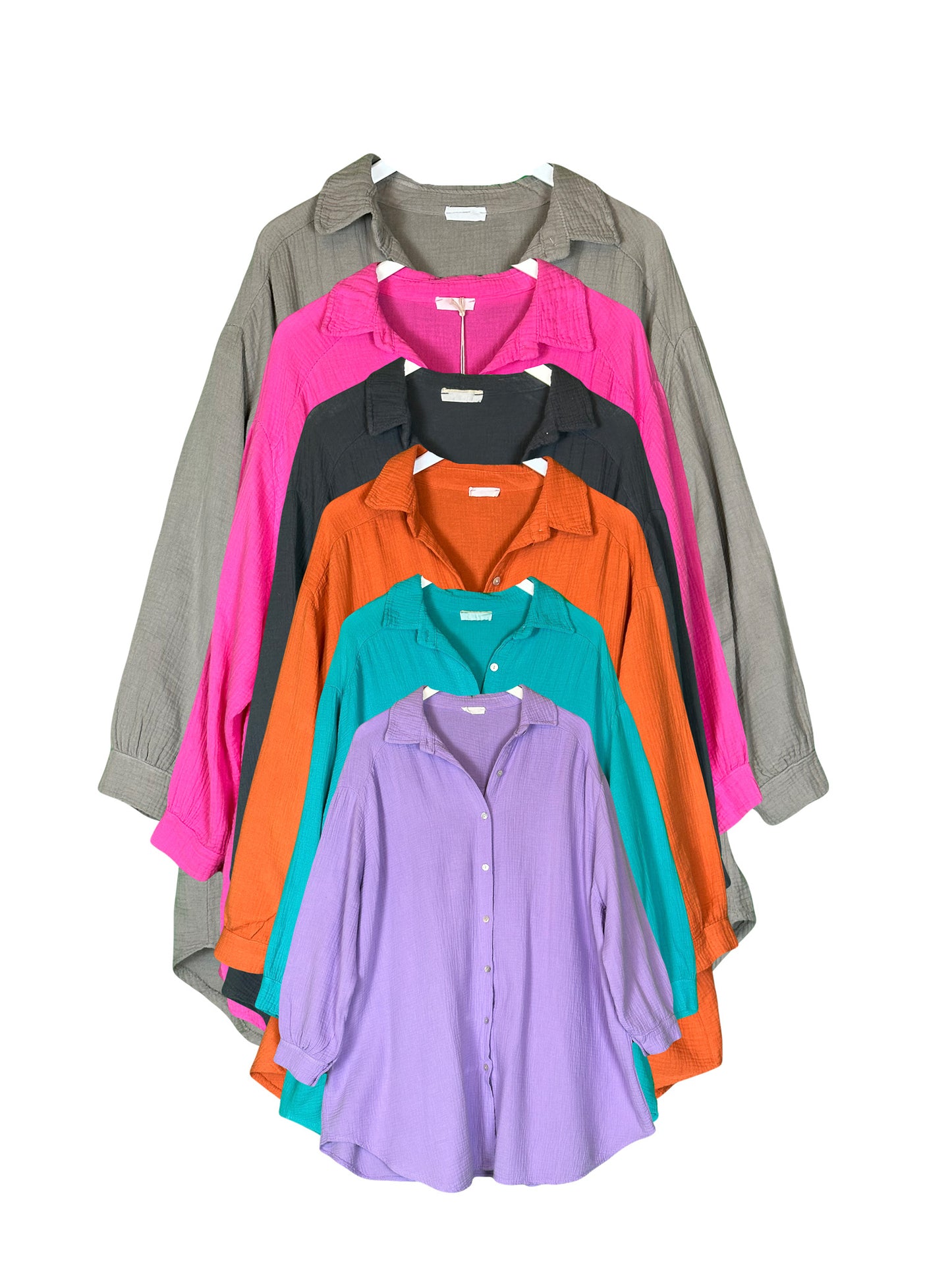 MUSSELIN ULTRA OVERSIZE BLUSE LONG versch. Farben