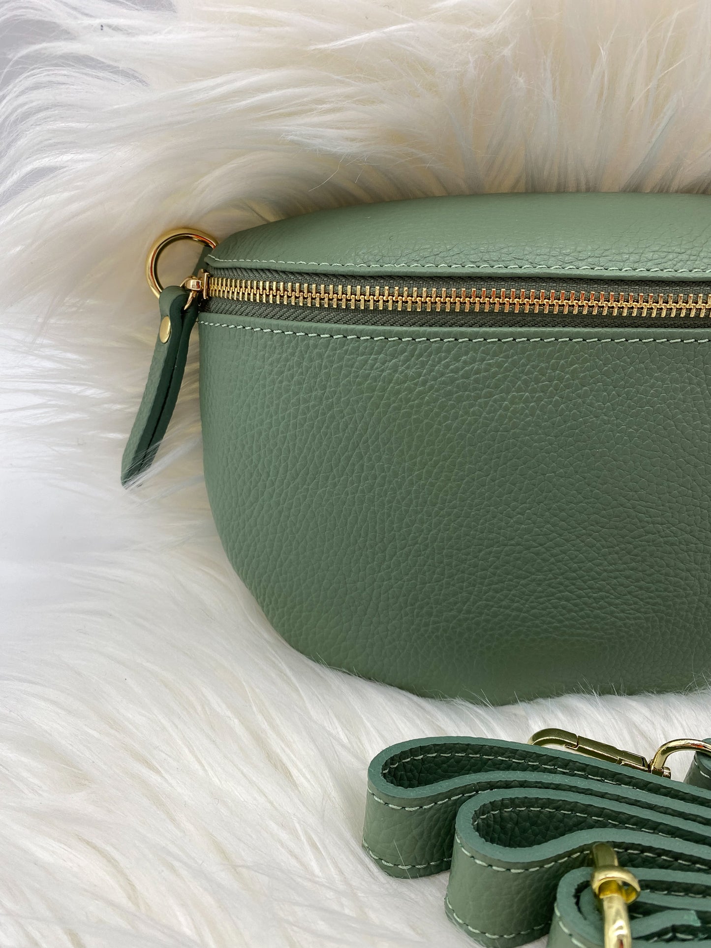 BORSE IN PELLE MEDIUM LEDER BAUCHTASCHE MINT
