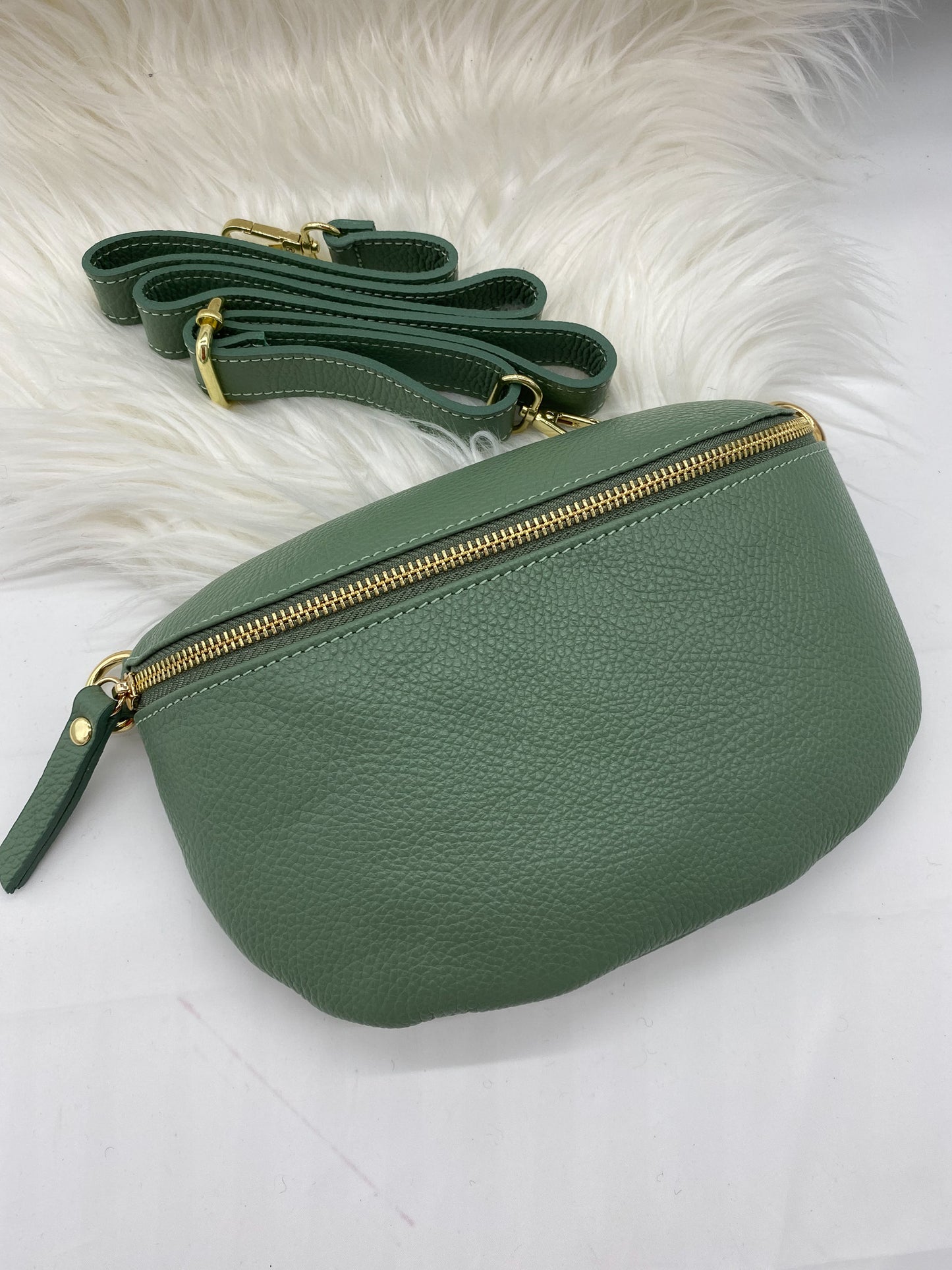 BORSE IN PELLE MEDIUM LEDER BAUCHTASCHE MINT