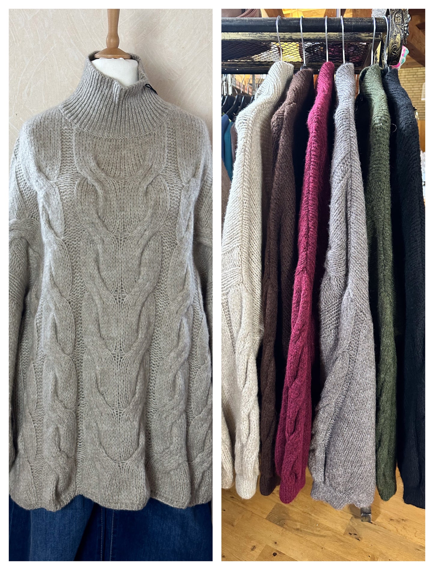 OVERSIZE PULLOVER MIT ZOPFMUSTER