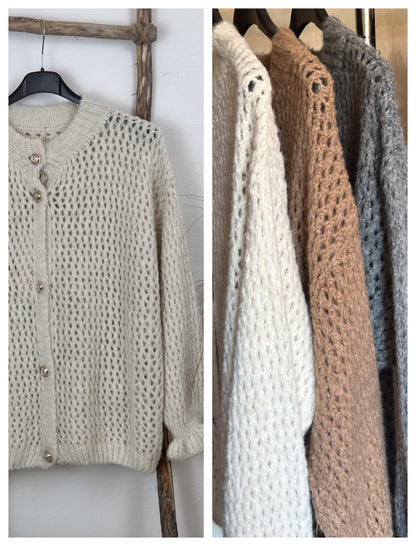 CARDIGAN MIT LOCHMUSTER