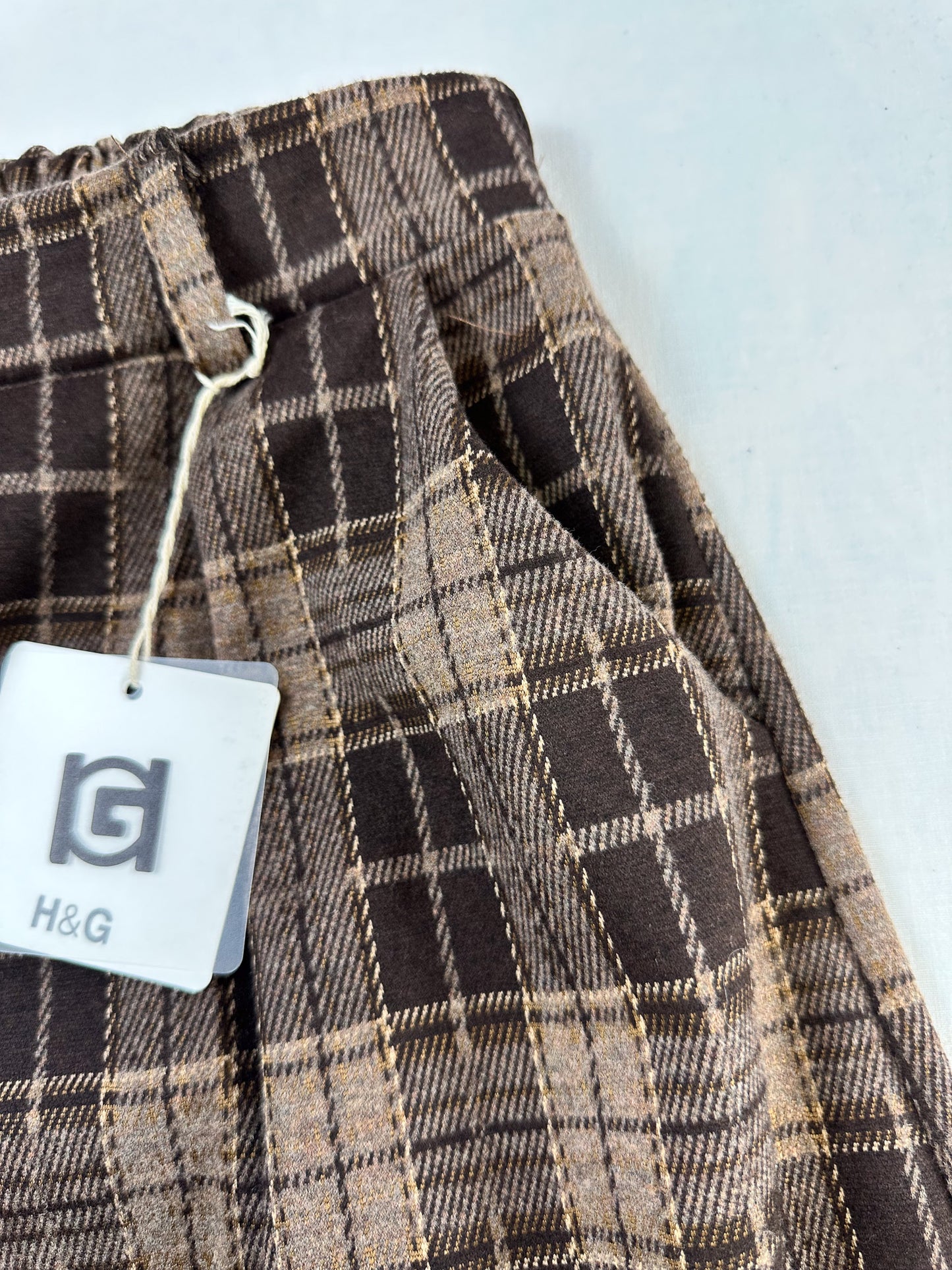 BALLONHOSE kariert Braun