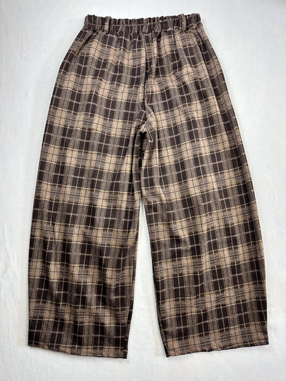 BALLONHOSE kariert Braun