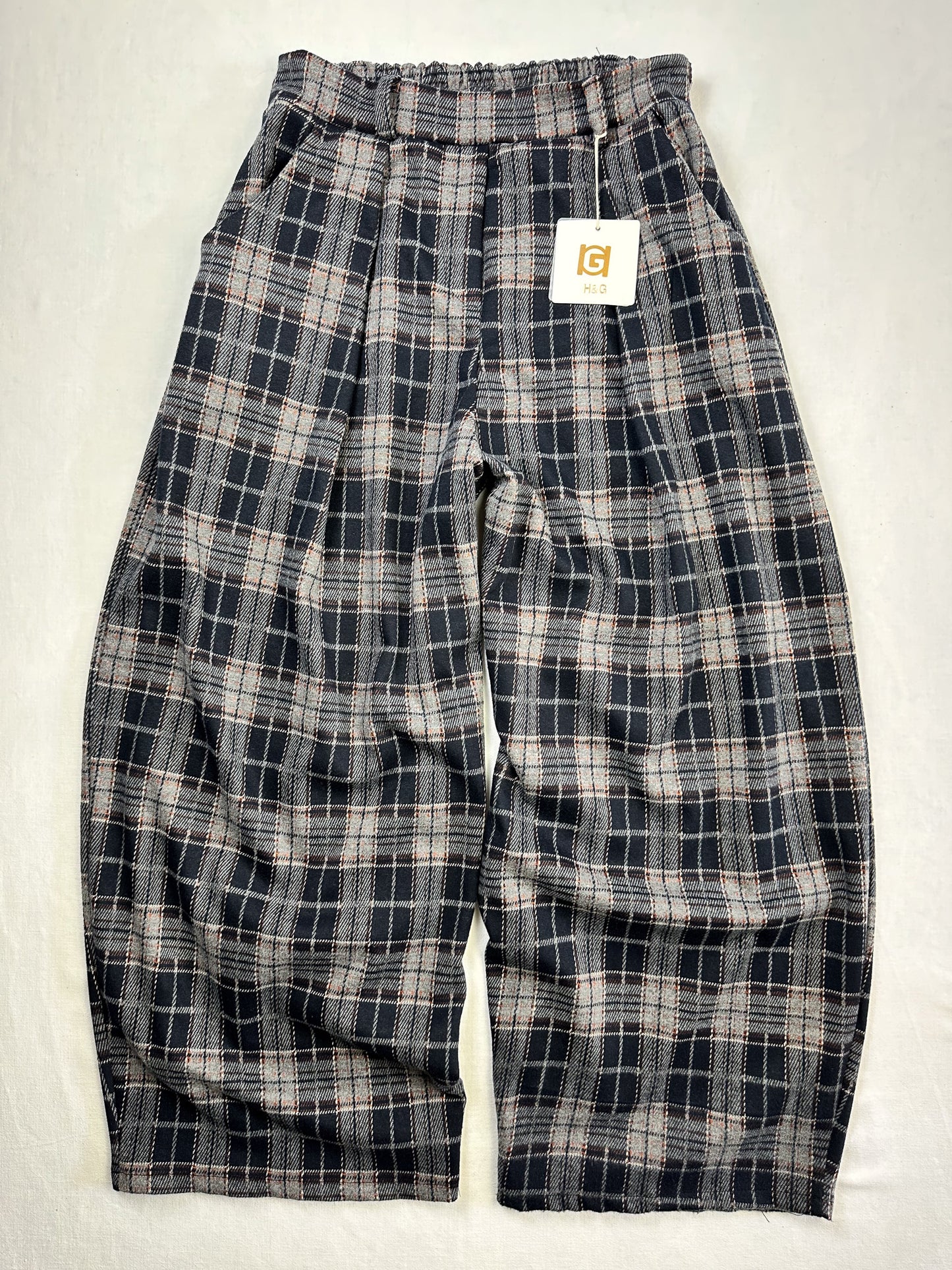 BALLONHOSE kariert Blau