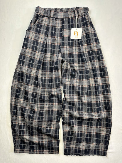 BALLONHOSE kariert Blau