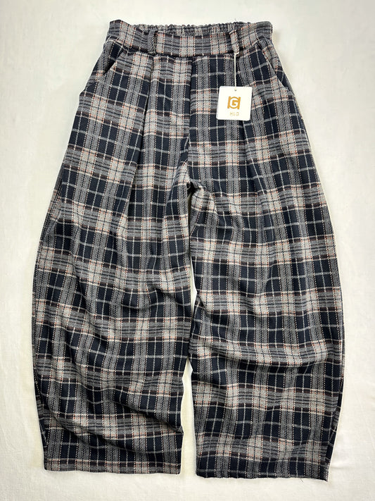 BALLONHOSE kariert Blau