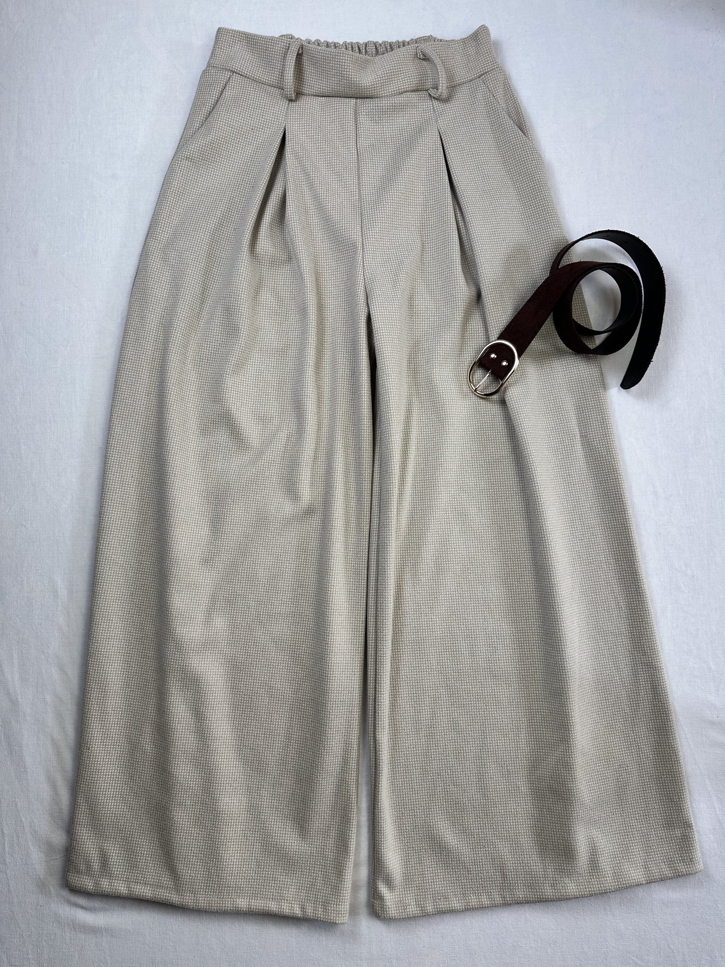 WEITE HOSE FEIN KARIERT BEIGE XUNA