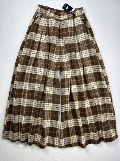 PALAZZO HOSE große Karos Braun