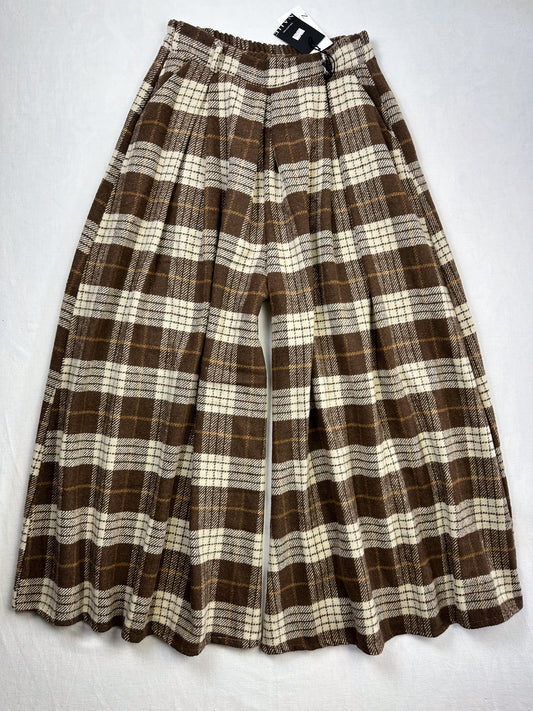 PALAZZO HOSE große Karos Braun