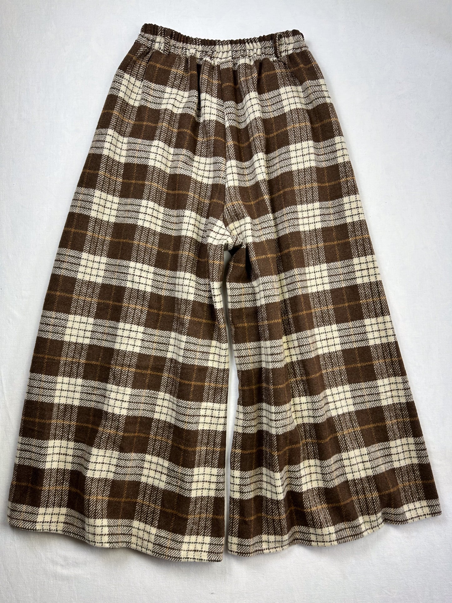 PALAZZO HOSE große Karos Braun