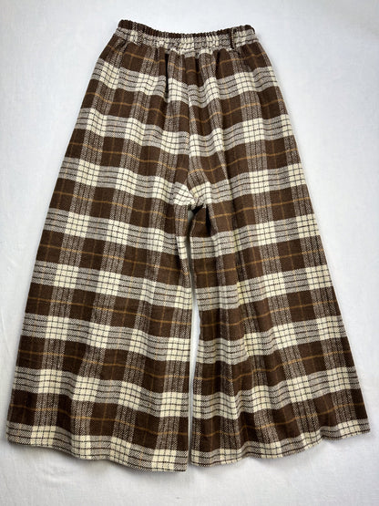 PALAZZO HOSE große Karos Braun