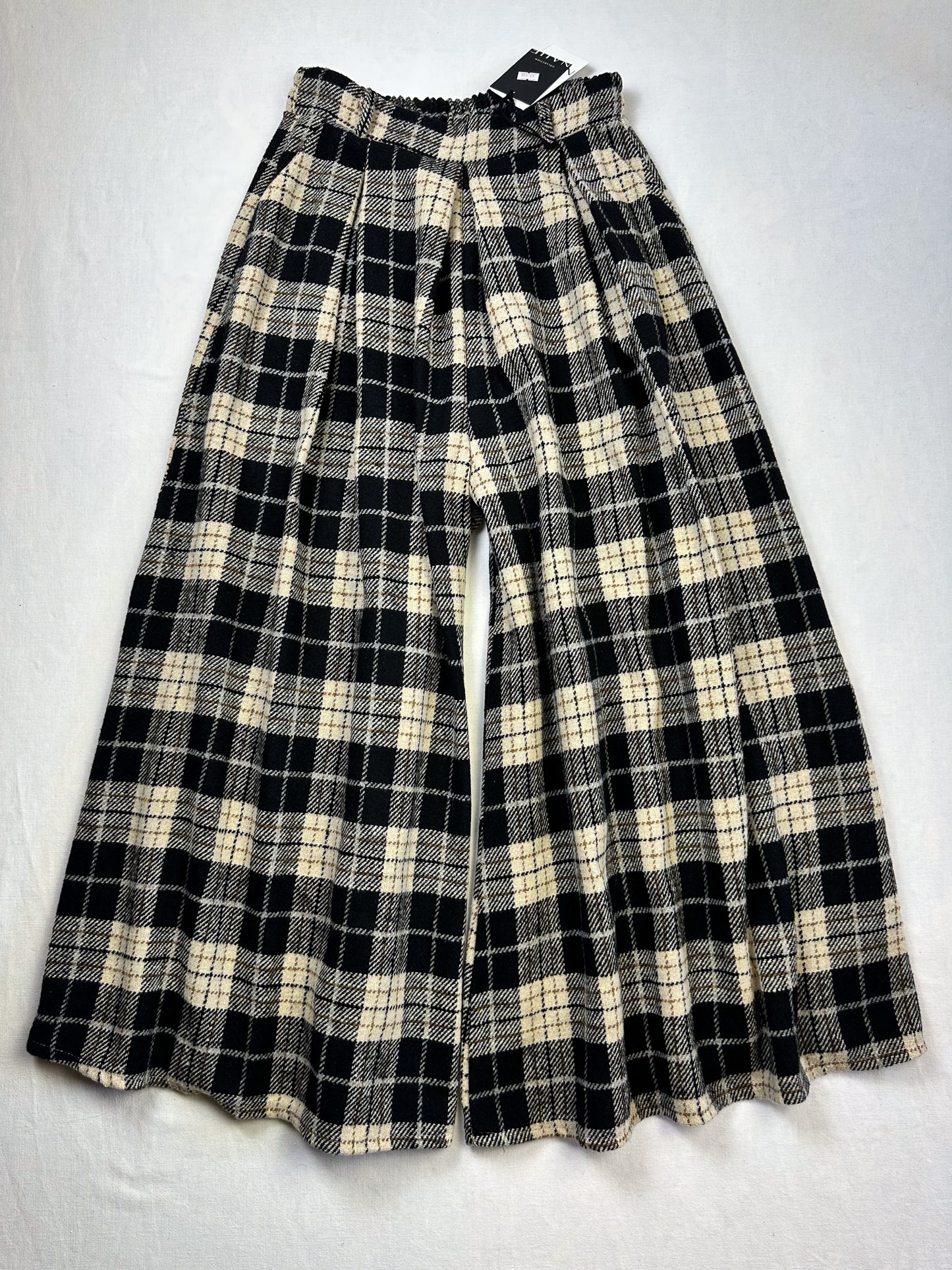 PALAZZO HOSE große Karos Schwarz