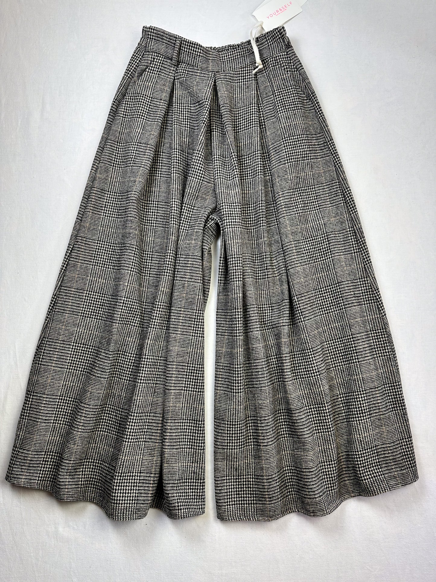 YOUR & SELF extra weite HOSE KARIERT GRAU