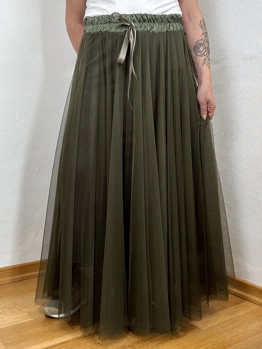 TÜLLROCK MAXI LAANG TUTU KHAKI