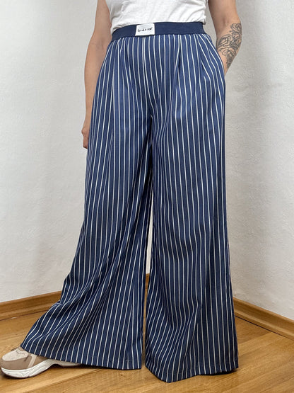 WEITE CULOTTE HOSE MARINA GESTREIFT BLAU