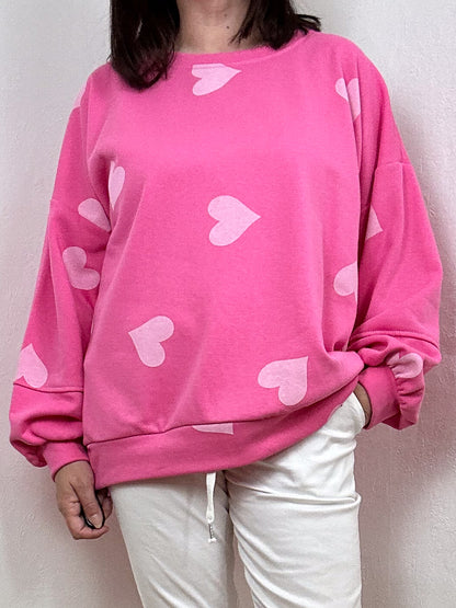 SWEATSHIRT HERZEN PINK