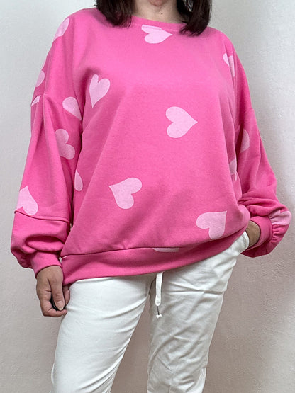 SWEATSHIRT HERZEN PINK