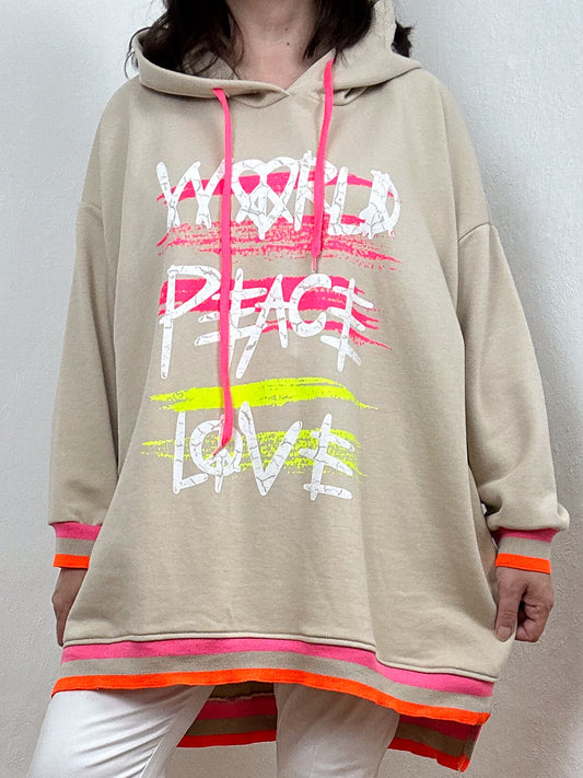 HOODIE PEACE BEIGE