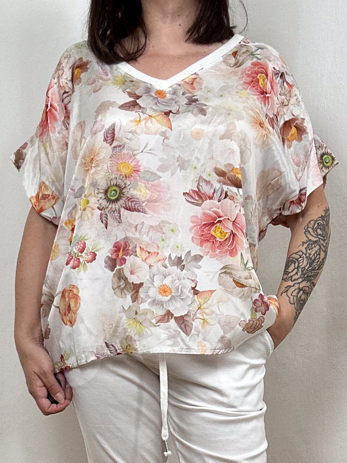 SOMMER SHIRT BLUSE ROSALIA BEIGE