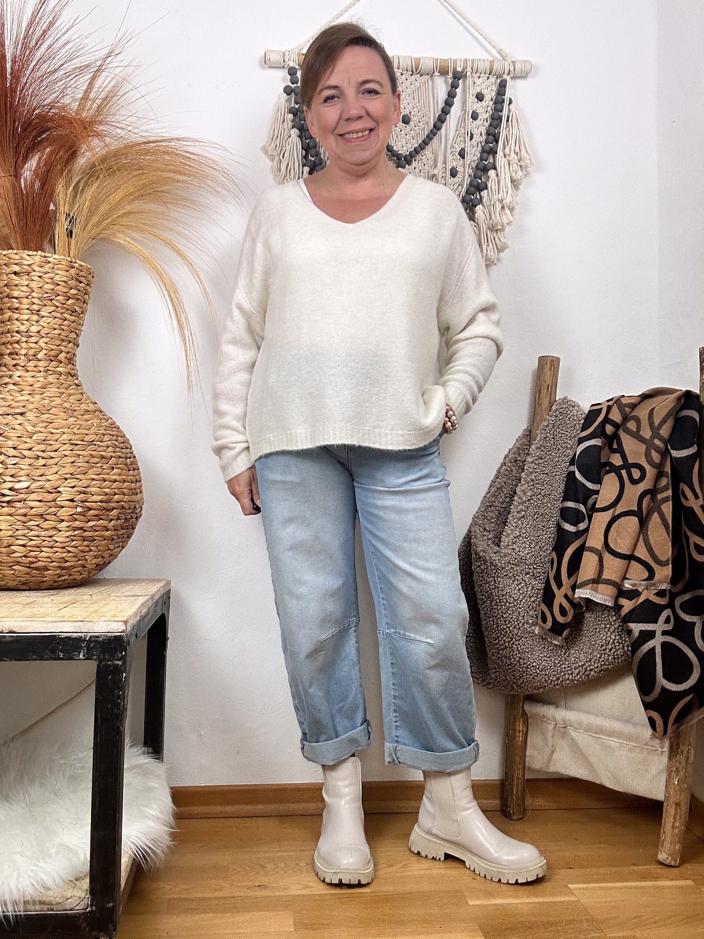 ALPAKA BASIC PULLOVER V-AUSSCHNITT