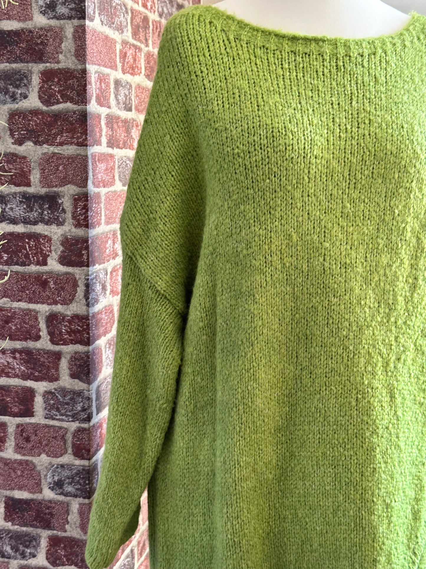 STRICKKLEID / LONGPULLOVER JADEN GRÜN