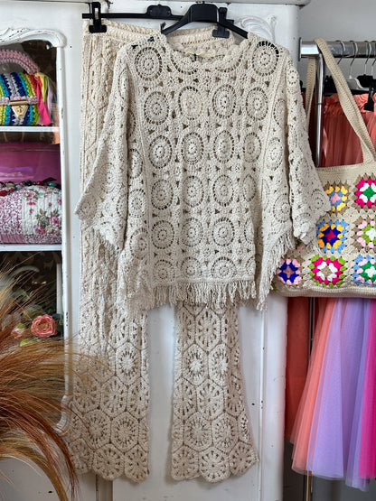 BOHO HÄKEL T-SHIRT MINA CROCHET BEIGE