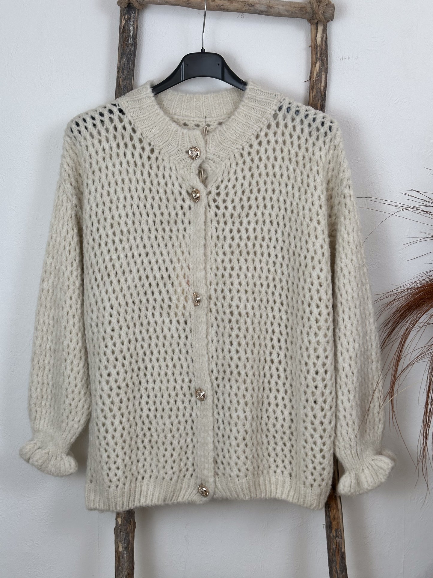 CARDIGAN MIT LOCHMUSTER