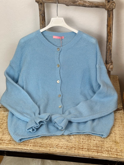 ALPAKA CARDIGAN MIT RÜSCHENÄRMEL