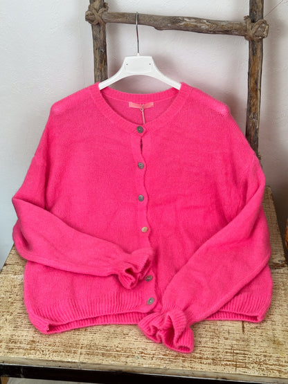 ALPAKA CARDIGAN MIT RÜSCHENÄRMEL